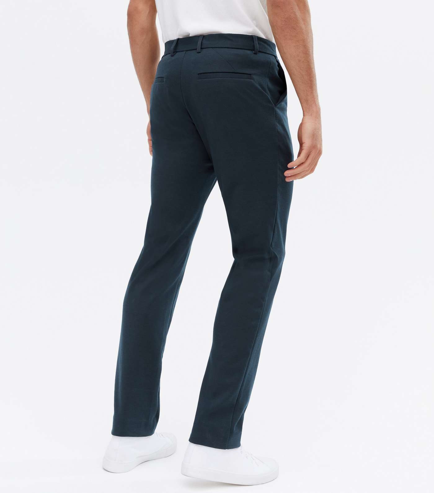 Navy Slim Fit Trousers Image 4