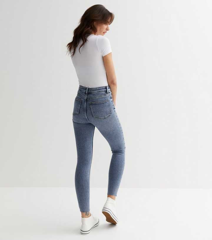 Blue High Waist Hallie Super Skinny Jeans | New Look