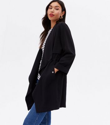 Black shop drape coat