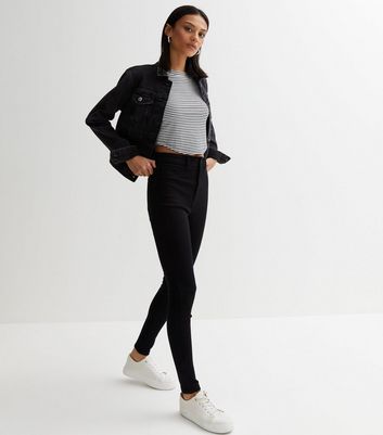 Black High Waist Hallie Super Skinny Jeans New Look