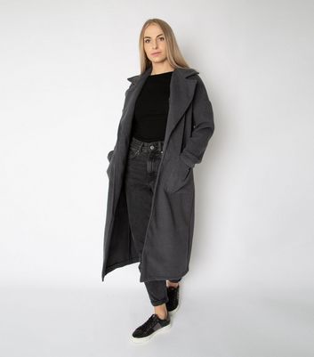 grey mid length coat