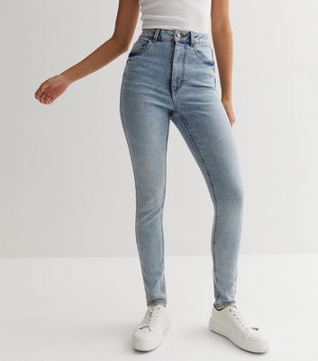 Click to view product details and reviews for Pale Blue Lift Shape Jenna Skinny Jeans New Look.