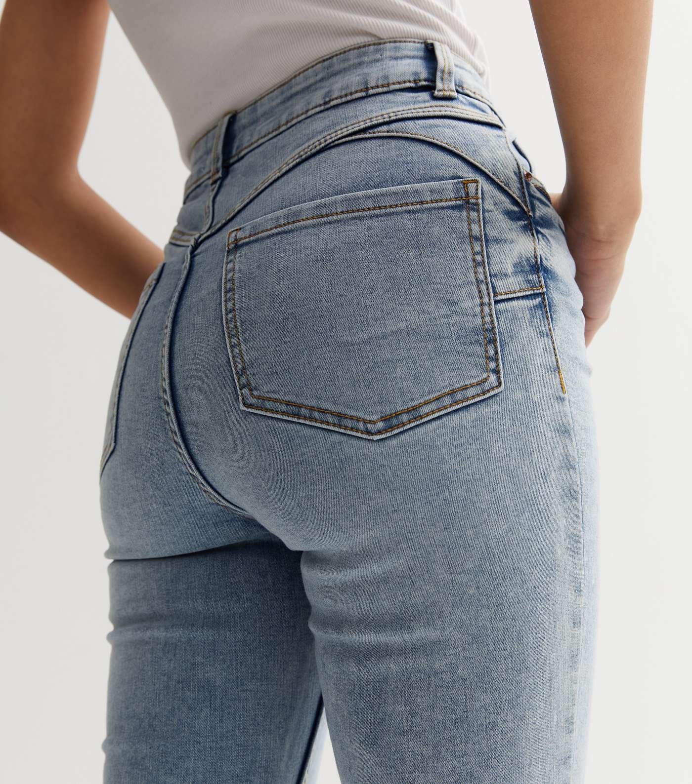 Pale Blue Lift & Shape Jenna Skinny Jeans Image 3