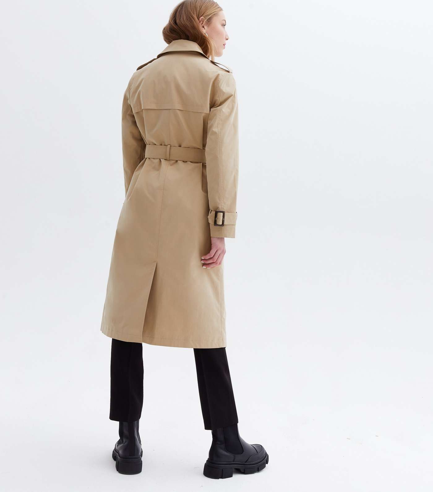 Stone Puff Sleeve Belted Trench Coat Image 4