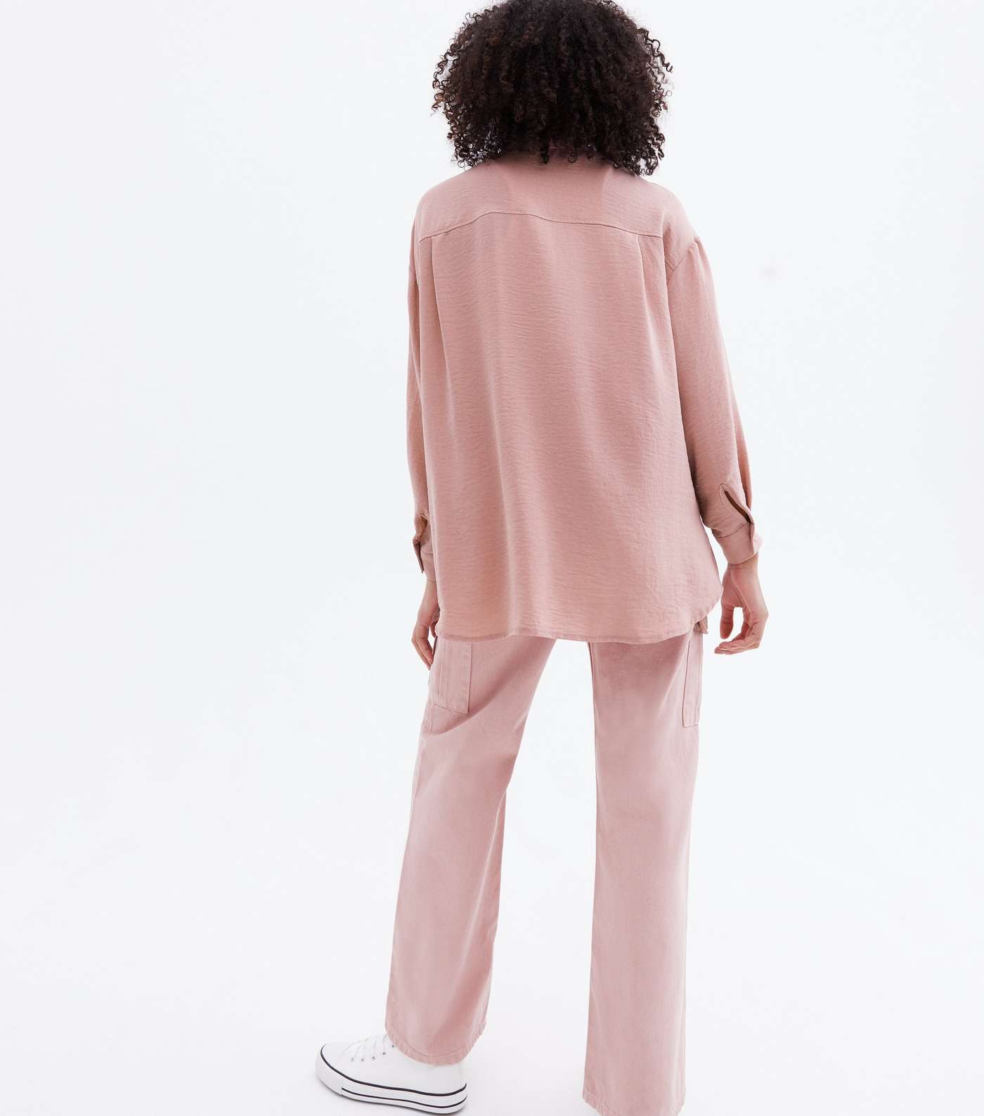 Mid Pink Pocket Front Long Sleeve Oversized Shirt Image 4