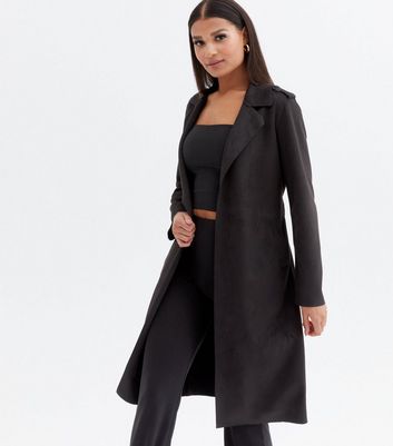 New look long black coat hotsell