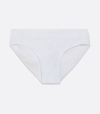 White Ribbed Seamless Bikini Briefs