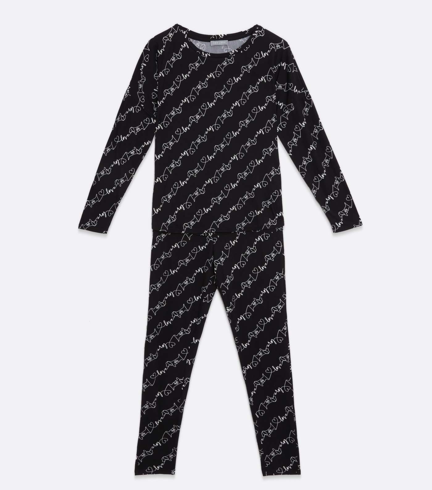 Black Scribble Dog Logo Legging Pyjama Set Image 5