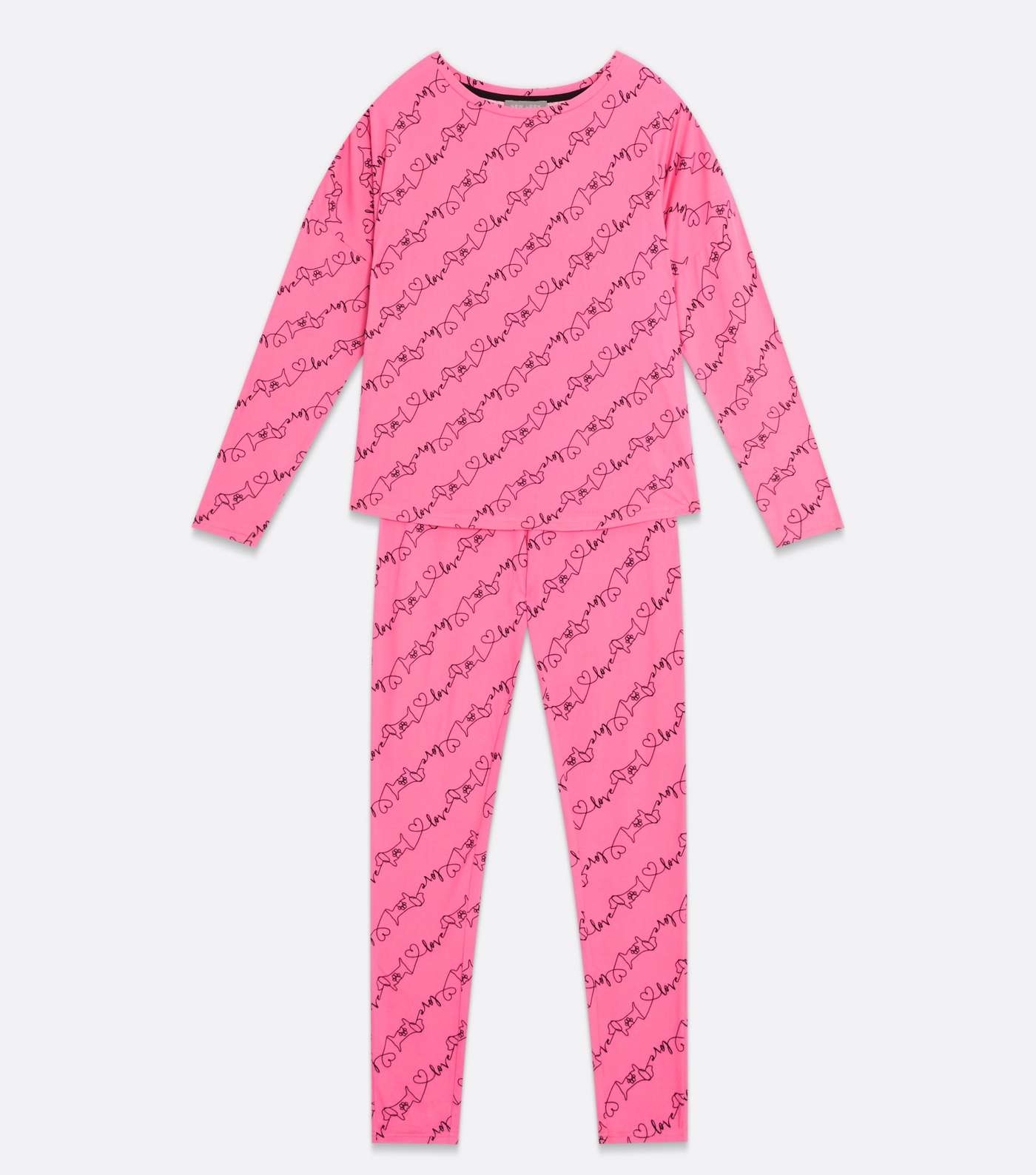 Pink Scribble Dog Logo Legging Pyjama Set Image 5