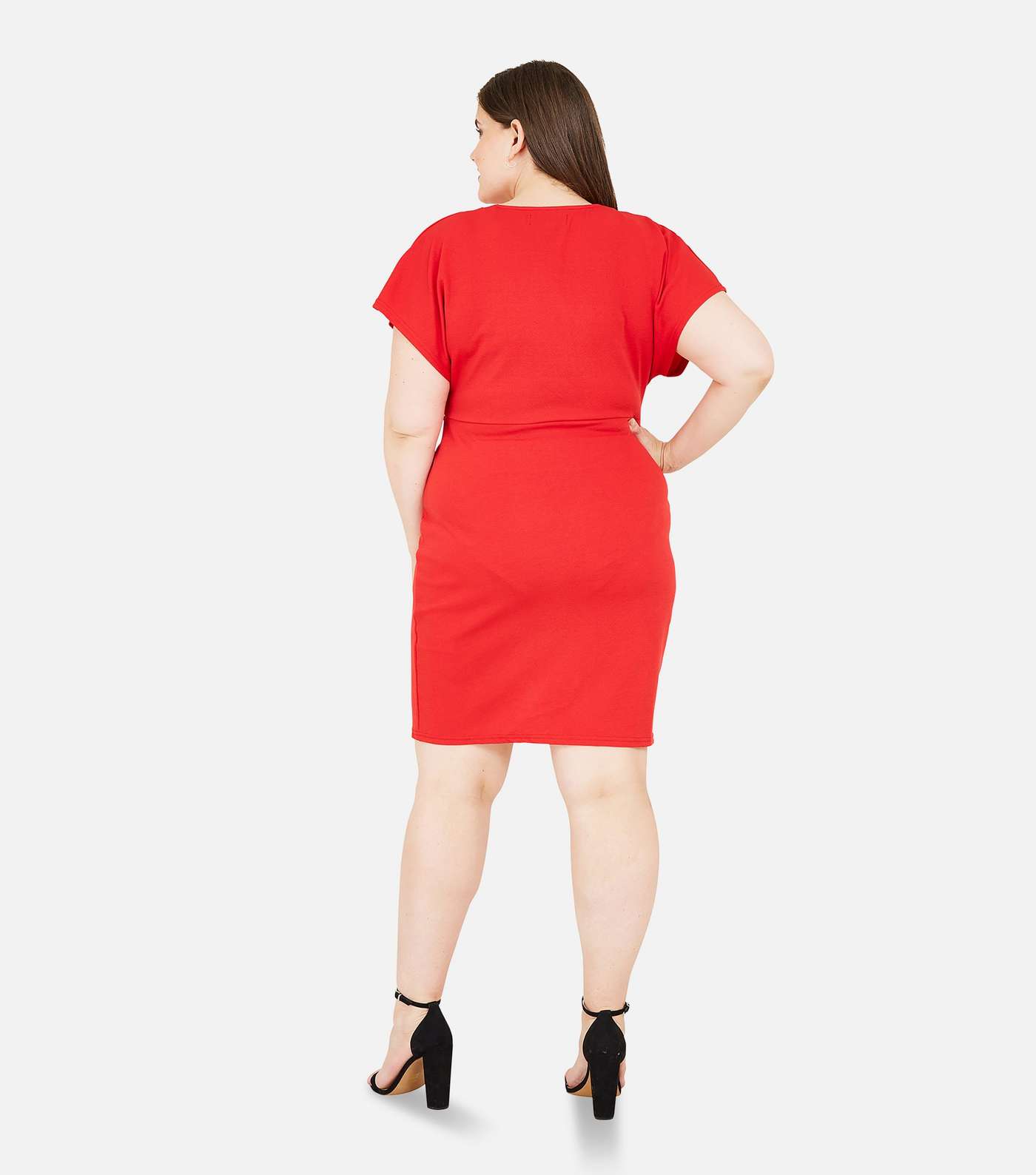 Mela Curves Red Mini Wrap Dress Image 3