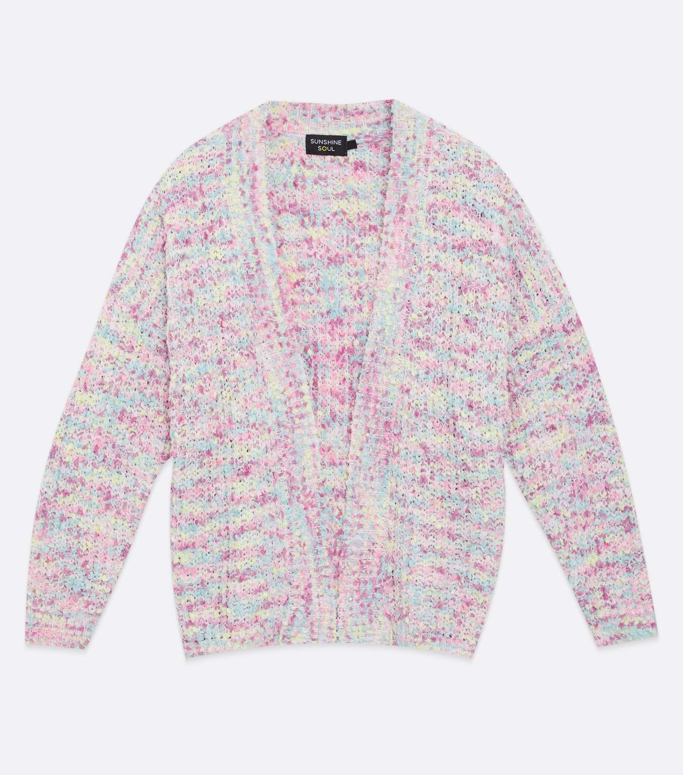 Sunshine Soul Deep Pink Speckled Knit Cardigan Image 5