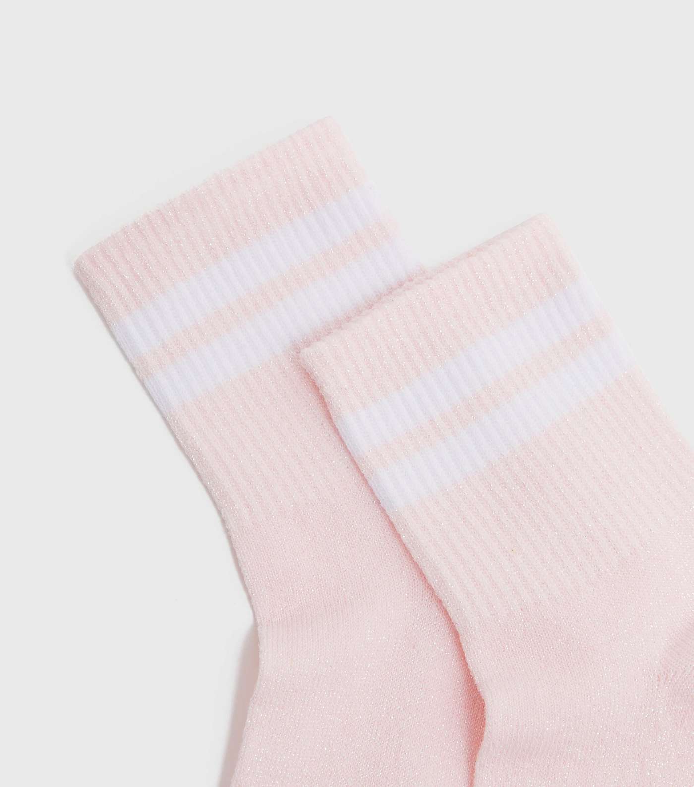 Pink Glitter Sports Stripe Socks Image 2