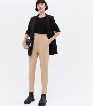 Brown Check High Waist Tapered Trousers | New Look