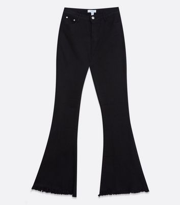 low rise black flares