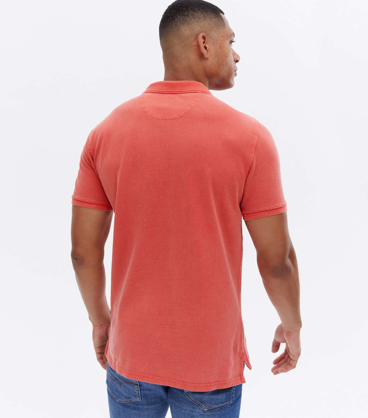 Only & Sons Red Washed Slim Fit Polo Shirt Image 4