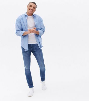 Mens Clothing Jeans Slim jeans New Look Denim Slim Jeans in Blue for Men 