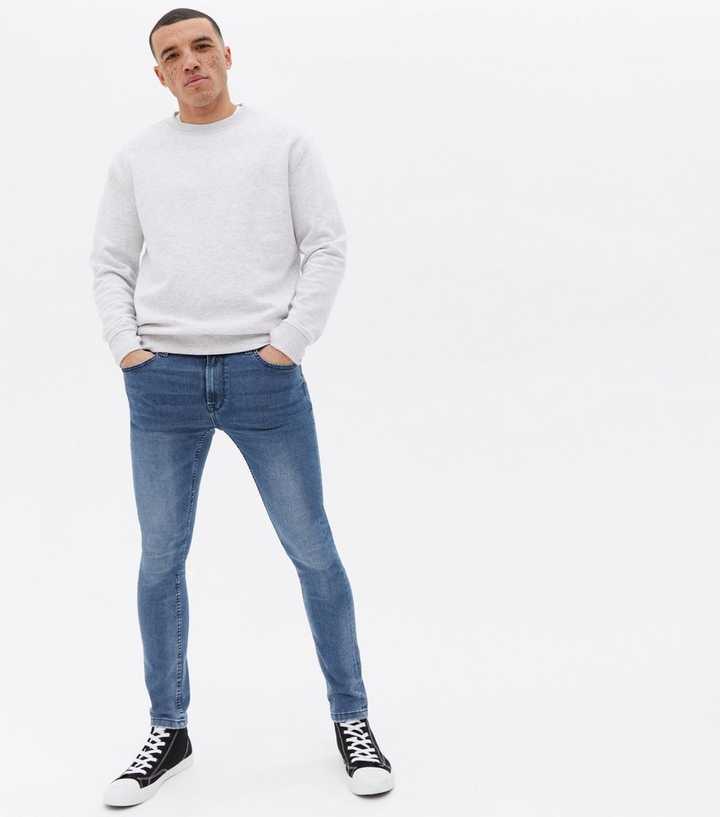 & Sons Blue Skinny Jeans | New Look