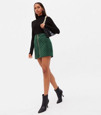velvet skirt green