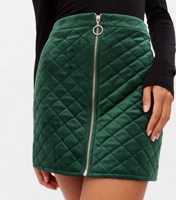 quilted velvet skirt