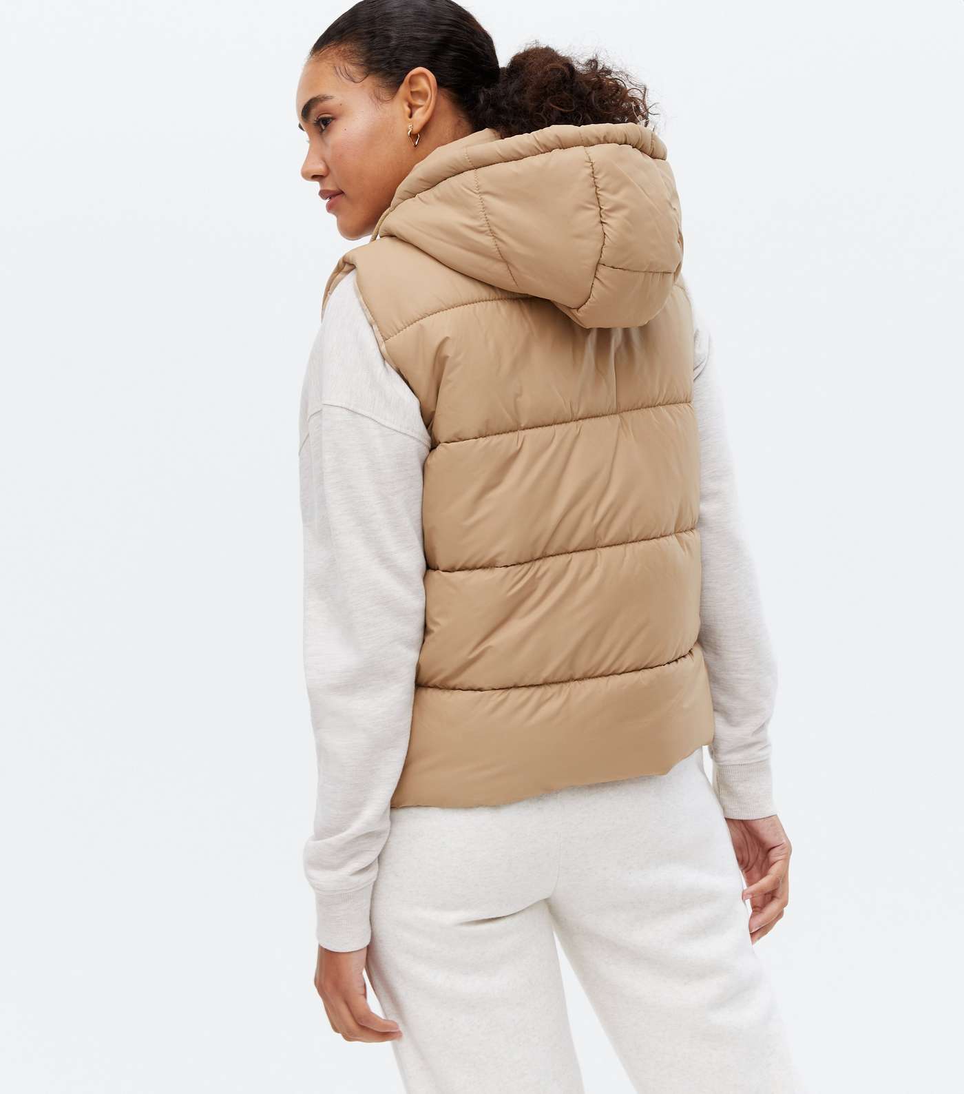 Cameo Rose Stone Puffer Toggle Hooded Gilet Image 4