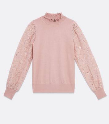 Pink lace jumper on sale