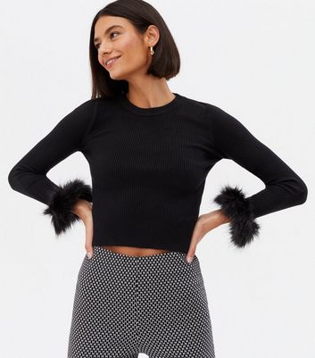 Mesh top cheap with fluffy cuffs