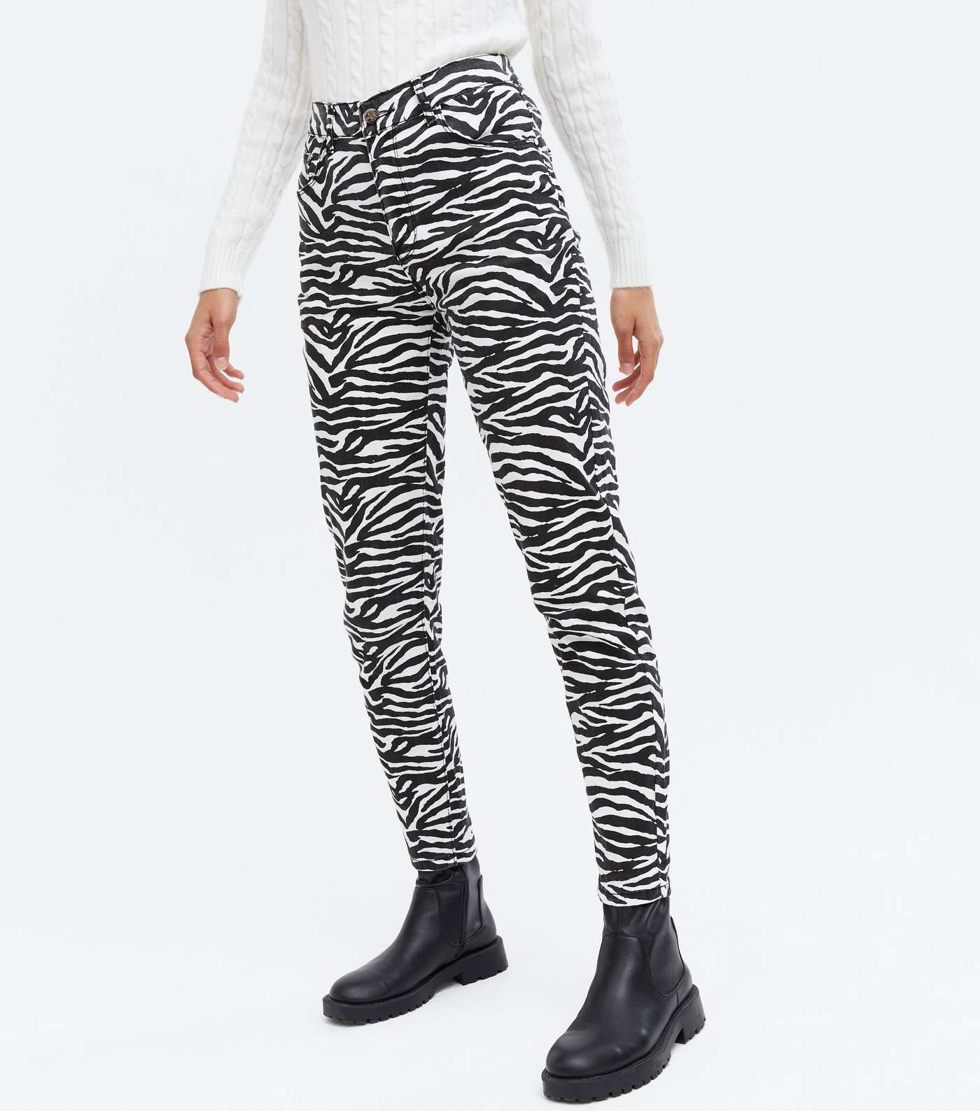 Pink Vanilla Black Zebra Print Straight Leg Jeans Image 2