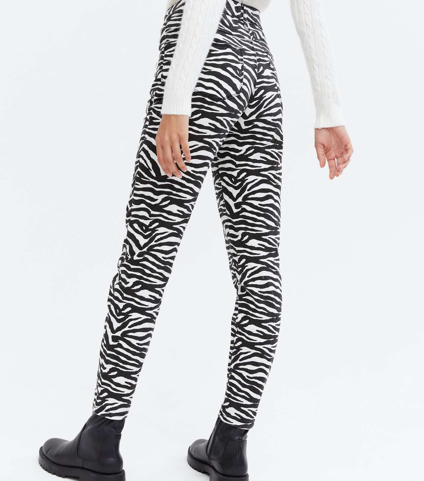 Pink Vanilla Black Zebra Print Straight Leg Jeans Image 4