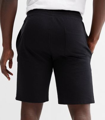 black mens jogger shorts