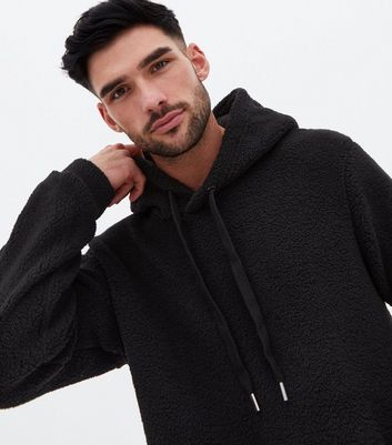 Only Sons Black Teddy Pocket Front Hoodie New Look