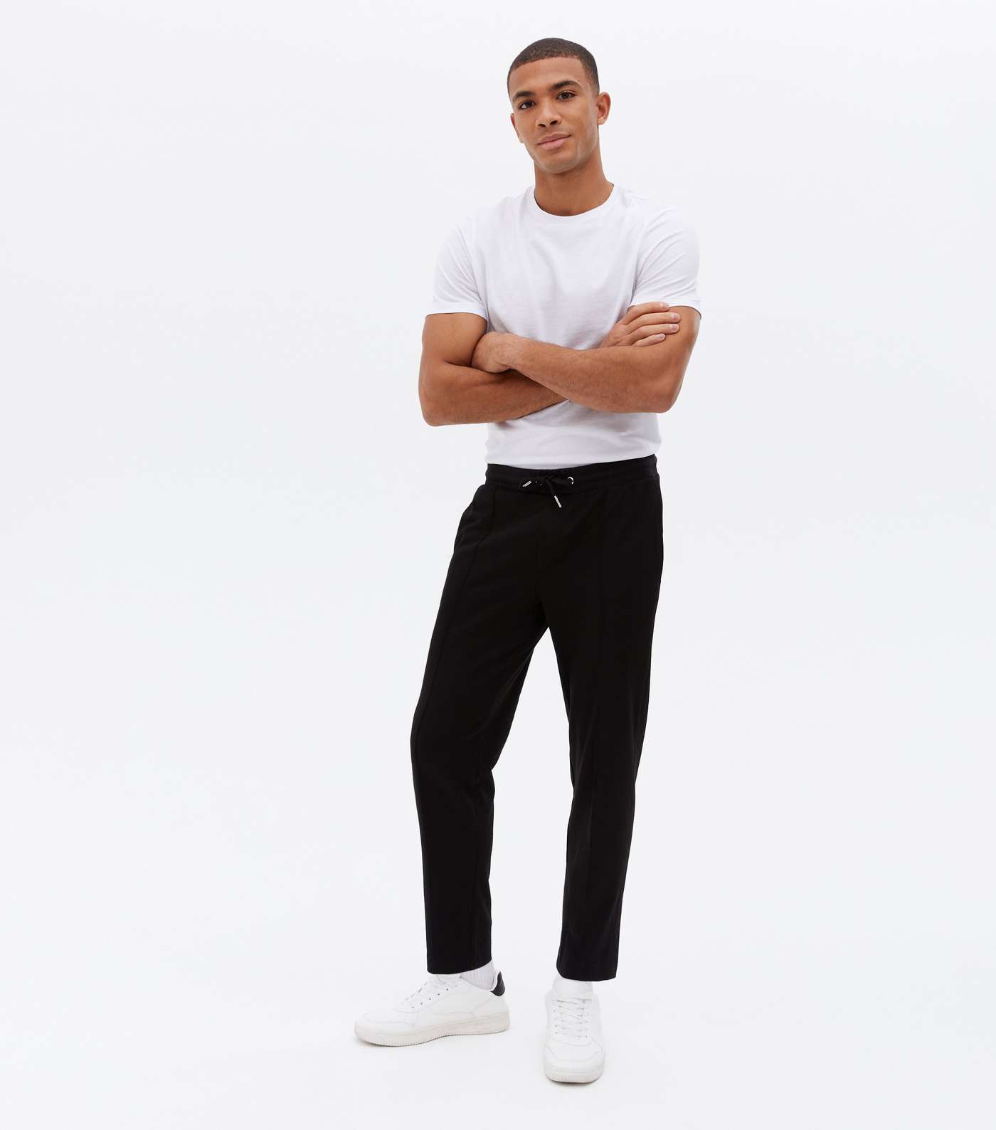Only & Sons Black Pintuck Tie Waist Joggers