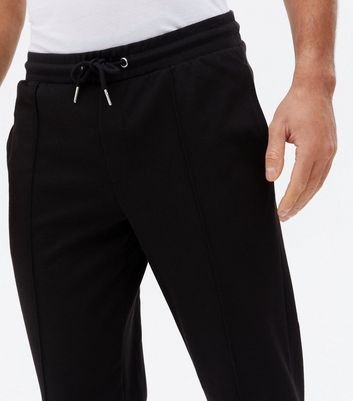 Black joggers tie online waist