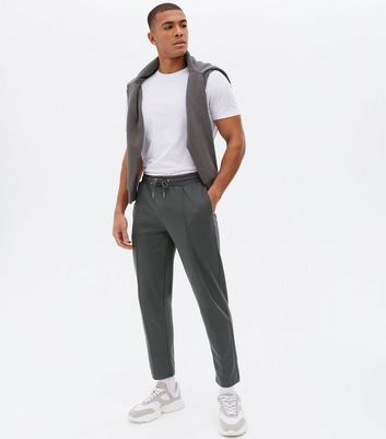 Only Sons Grey Pintuck Tie Waist Joggers New Look