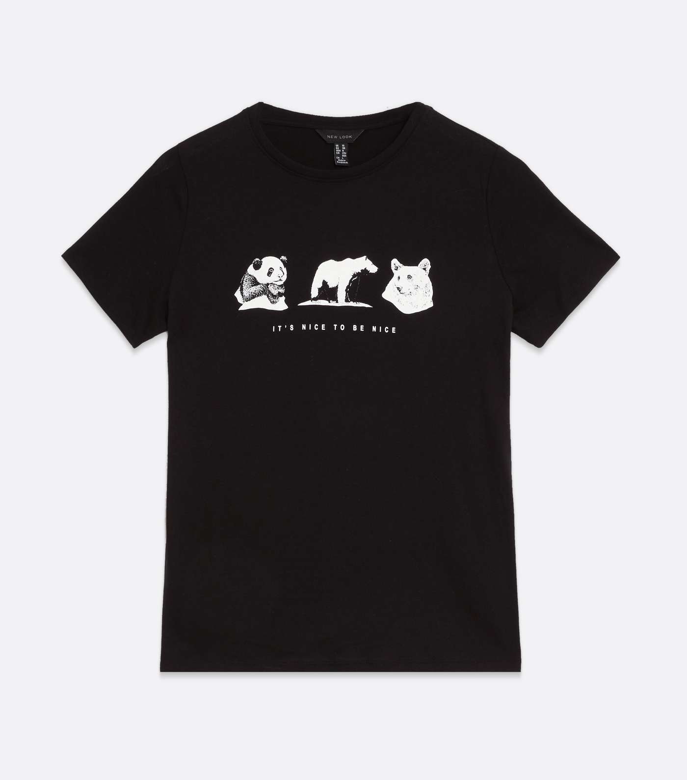 Black Animal Print It's Nice to Be Nice Logo T-Shirt Image 5