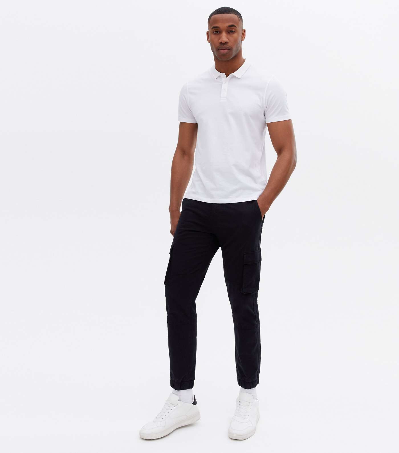 Only & Sons Black Straight Fit Cargo Trousers