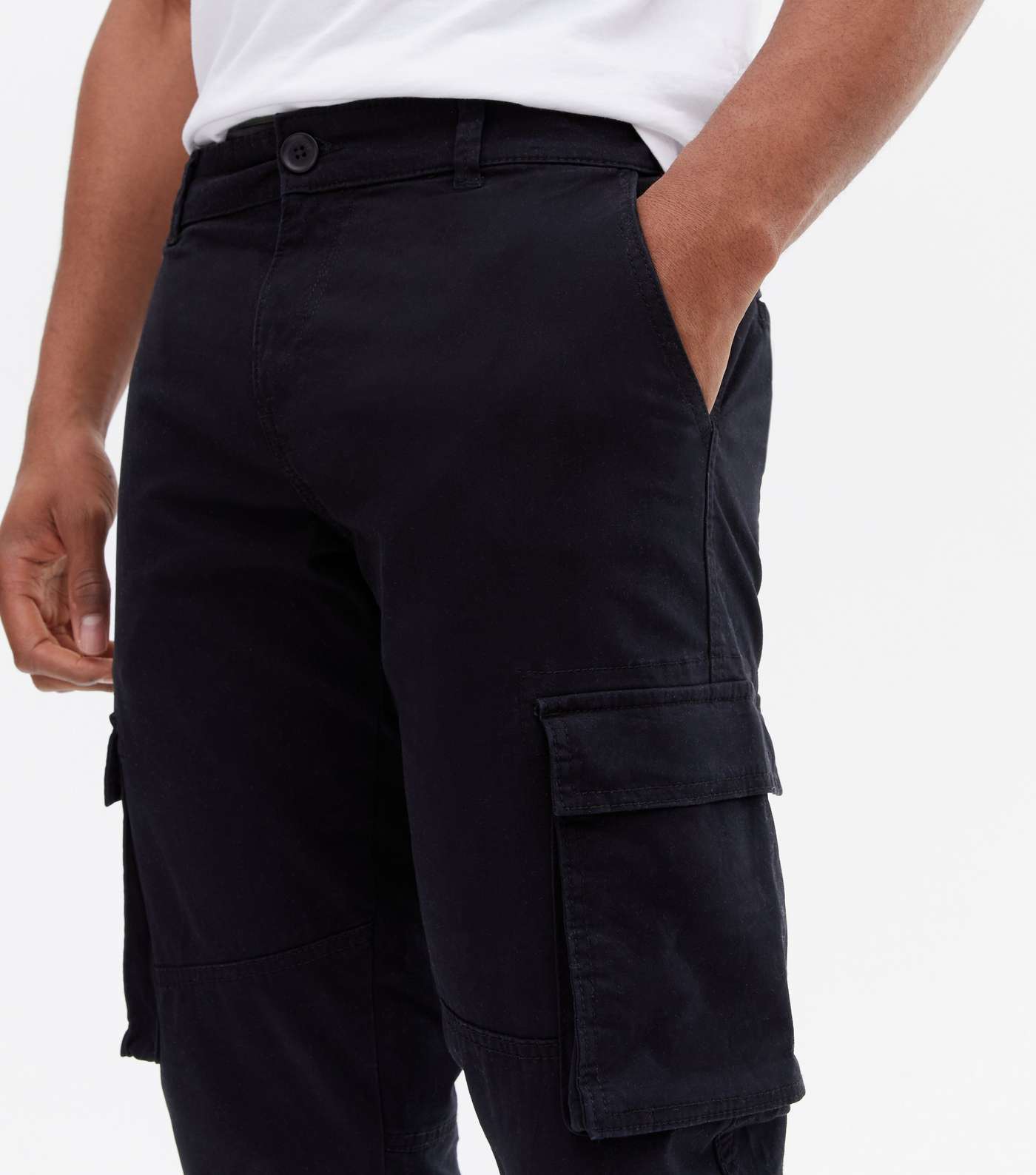 Only & Sons Black Straight Fit Cargo Trousers Image 3