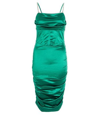 bodycon satin midi dress