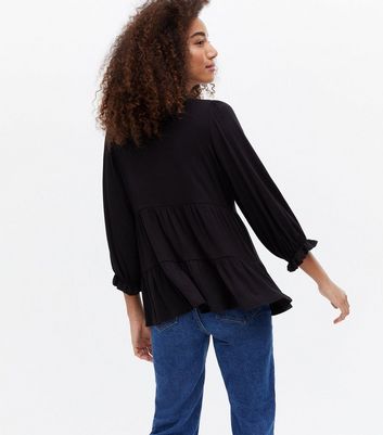 Click to view product details and reviews for Black 3 4 Sleeve Peplum Top New Look.