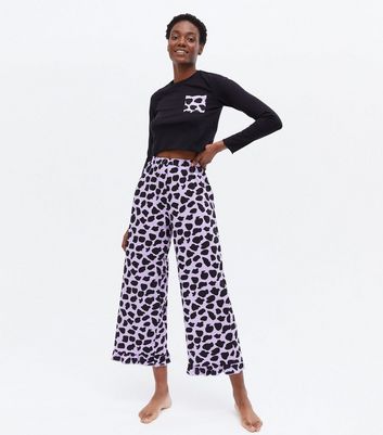 Trouser Pyjama Set with Leopard Print 