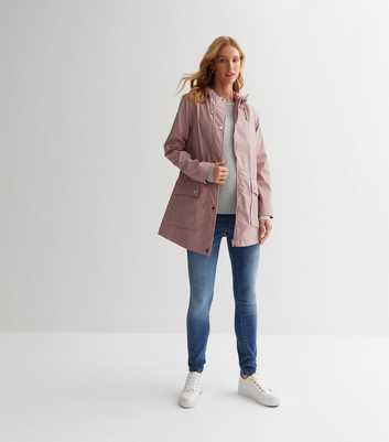 Maternity Pale Pink Hooded Double Pocket Anorak