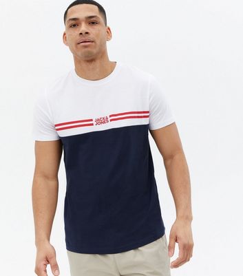 Jack \u0026 Jones White Stripe Colour Block 