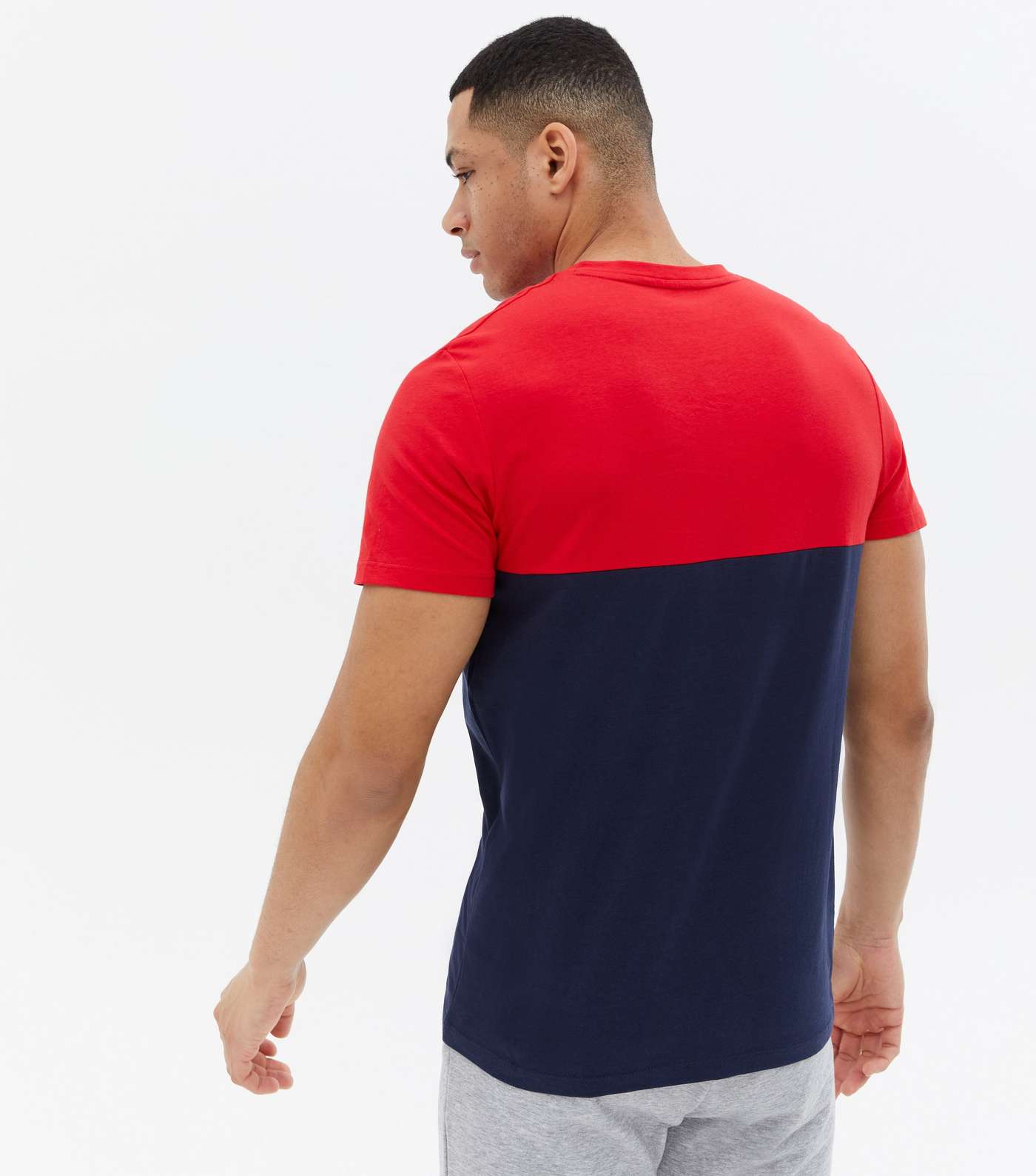 Jack & Jones Red Stripe Colour Block T-Shirt Image 4