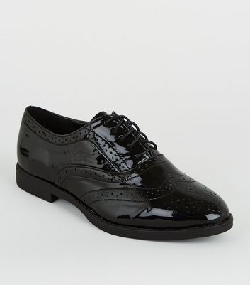 black wide fit brogues