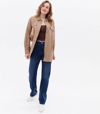 Click to view product details and reviews for Tall Stone Double Pocket Long Sleeve Shacket New Look.