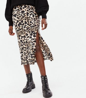 jorge leopard midi skirt