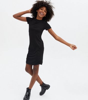 plain black jersey dress