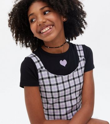 Girls 2024 check pinafore