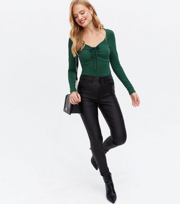 dark green bodysuit long sleeve