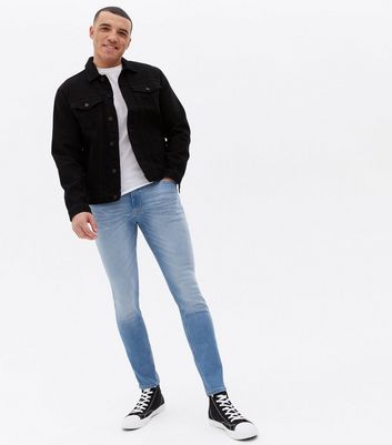 Light blue shop jeans black trainers