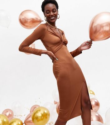 rust bodycon dress